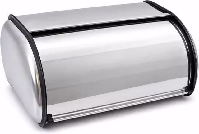 FORGEVIO Stainless Steel Roll Top Bread Bin in Silver – 1