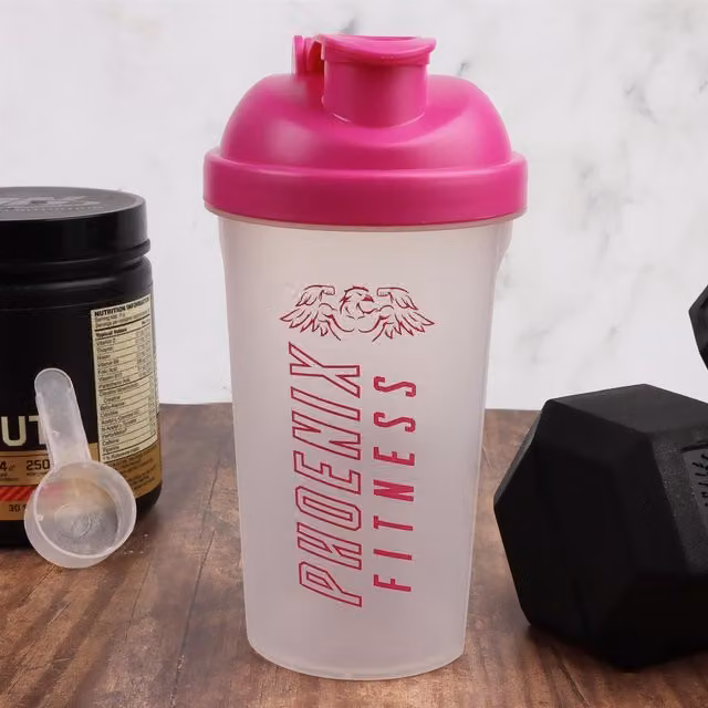 Phoenix Fitness Leakproof Flip Protein Shaker, Pink, 500 ml