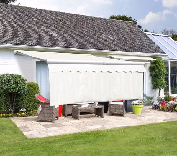 Primrose Awnings Dropdown Awning Window Shade Valance Only in Plain Ivory, Width: 6 m, Drop: 1 m