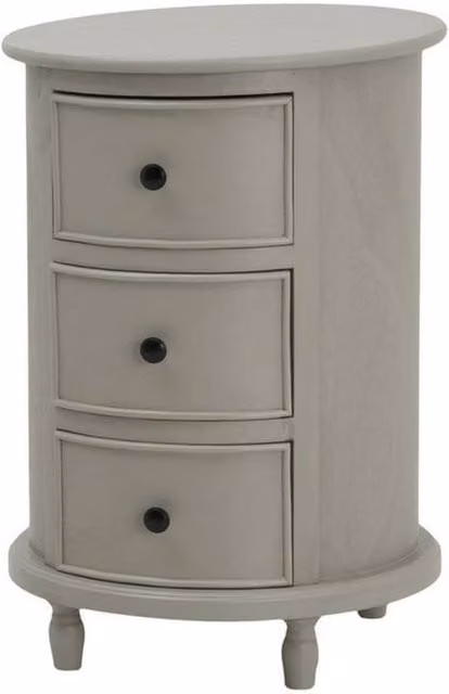 Lemon Pavilion Furniture and Decor The Camden Collection 3 Drawer Round Side Table in Grey W45 x D45 x H66 cm