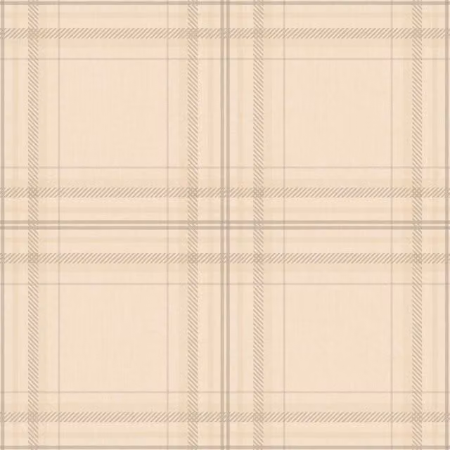 Holden Decor Linen Check Fabric Motif Traditional Wallpaper in Beige