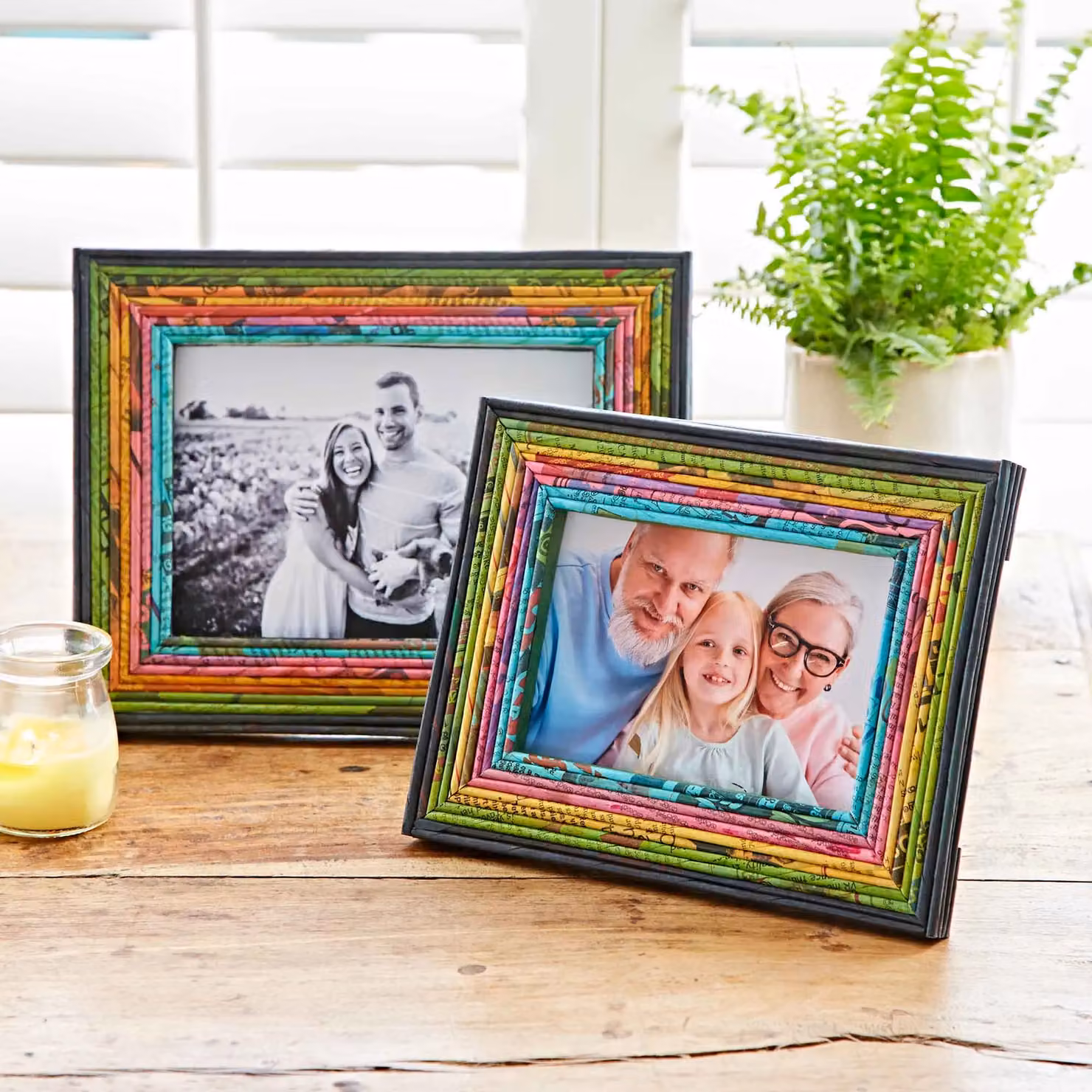 Paper High Multicolour Recycled Newspaper Photo Frame, Rectangular Tabletop Design – 3