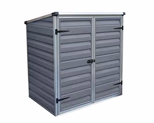 Palram Canopia Voyager Modern Garden Shed, Grey, W/D/H: 128 x 128 x 138 cm – 1
