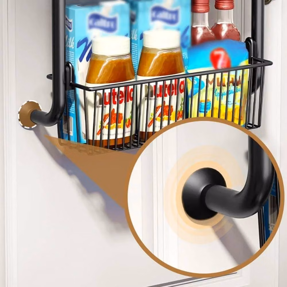 VOGREX 4 Tier Over Door Kitchen Storage Organiser Rack in Black – 5