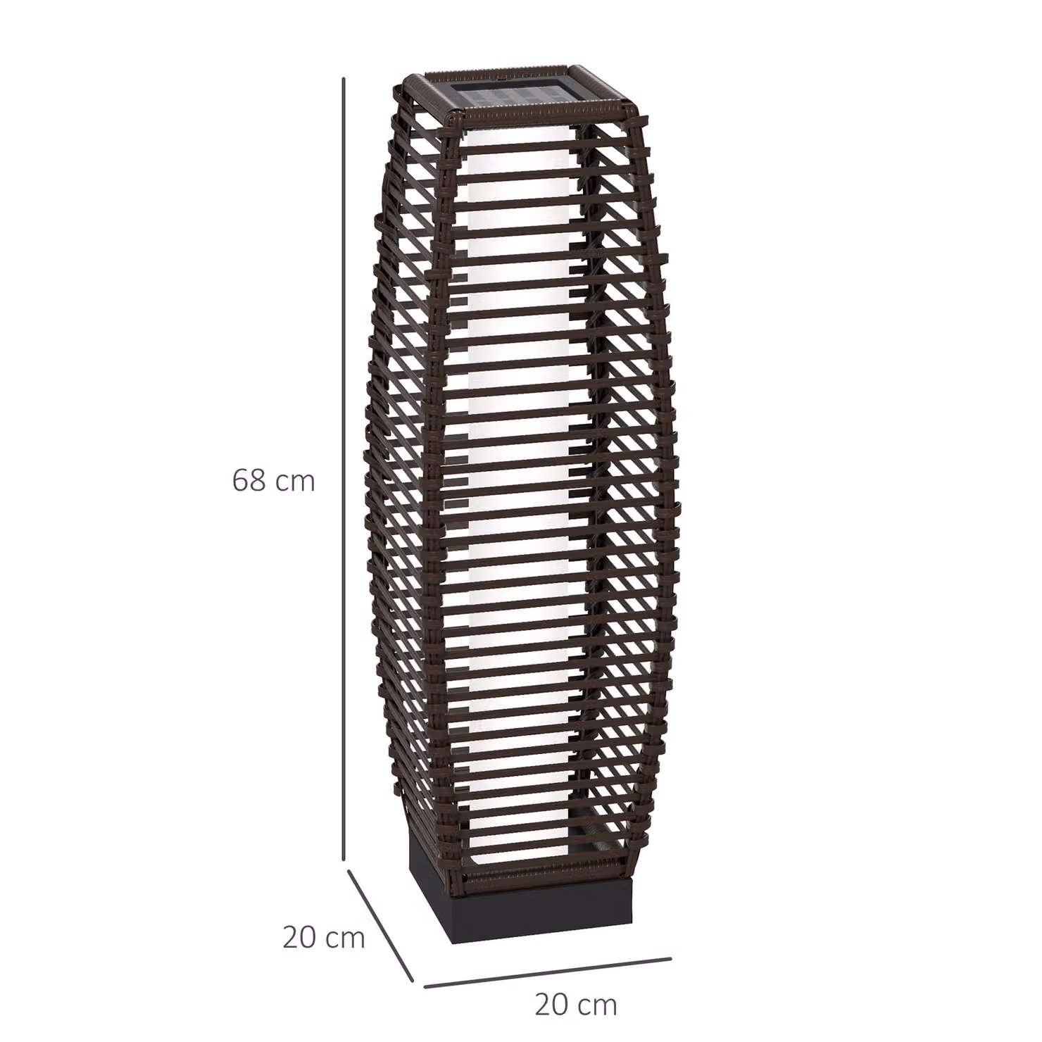 Outsunny Waterproof Solar Pathway Lantern in Brown with Warm White LED Lighting – 3