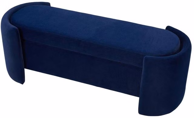 Kelvenix Velvet Ottoman Storage Box in Blue