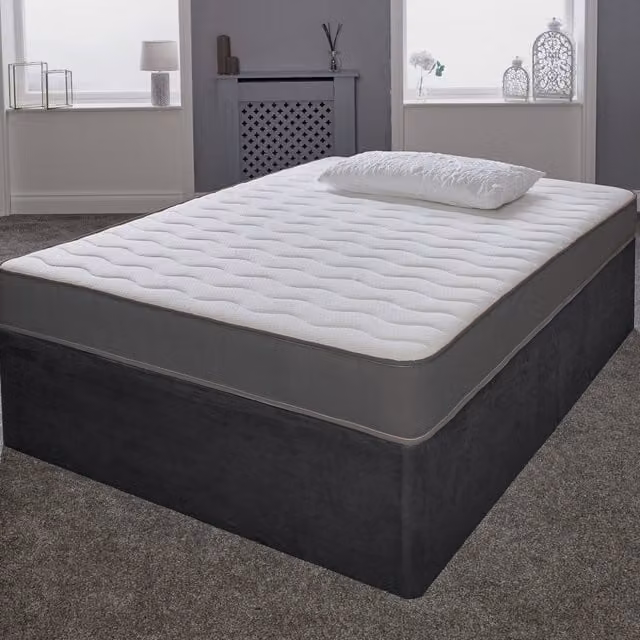 eXtreme Comfort Ltd Cooltouch Essentials Wave Hybrid Spring Mattress, Soft, White and Grey, W/D/H: 180 x 200 x 18 cm