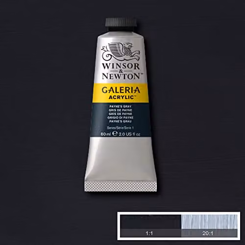 Winsor & Newton Galeria Acrylic Paint, Paynes Grey, 60 ml – 3