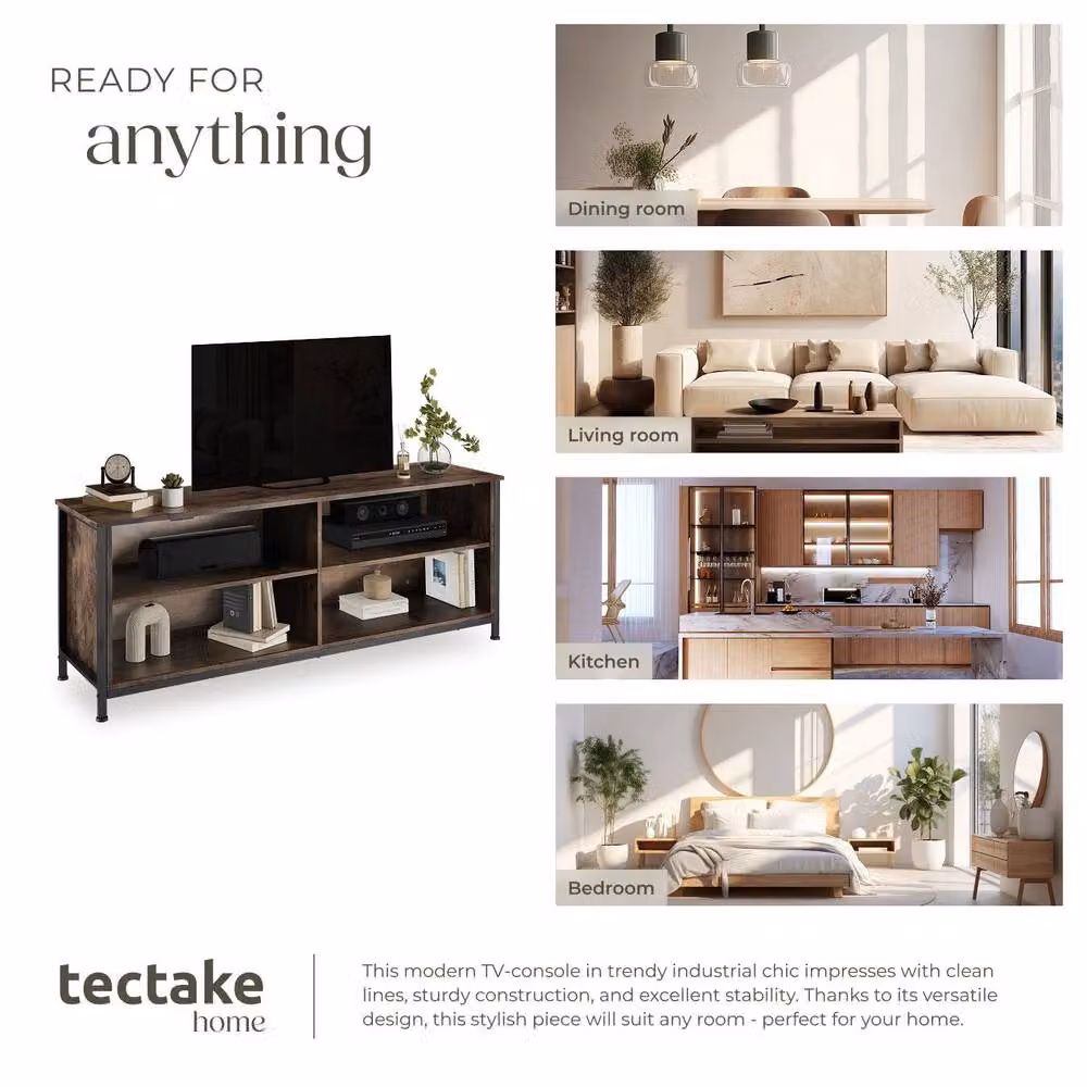 tectake Navan TV Stand in Brown and Black – 7