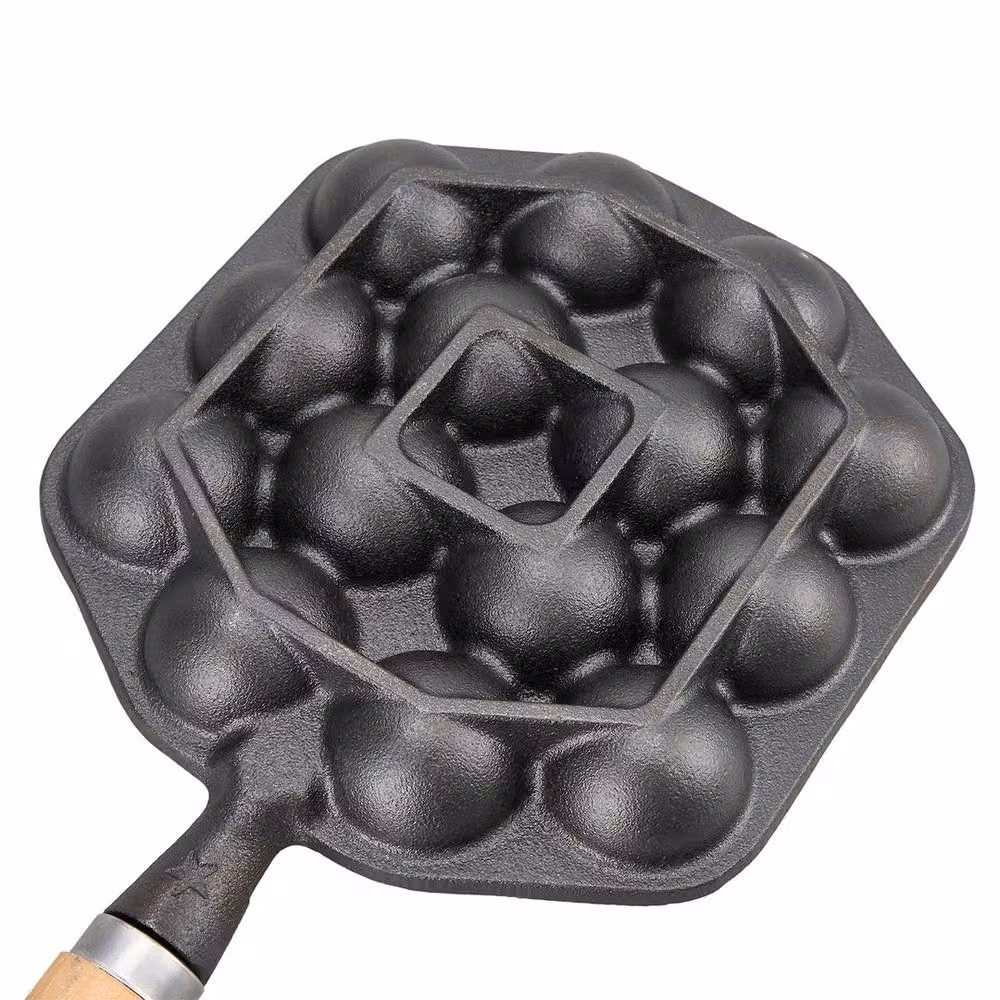 FORGEVIO 14 Hole Cast Iron Takoyaki Maker Non Stick Griddle in Black – 4