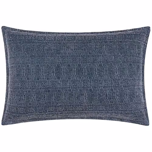 Yard Ramas Blue Cotton Jacquard Rectangular Cushion W/D/H: 40 x 60 cm