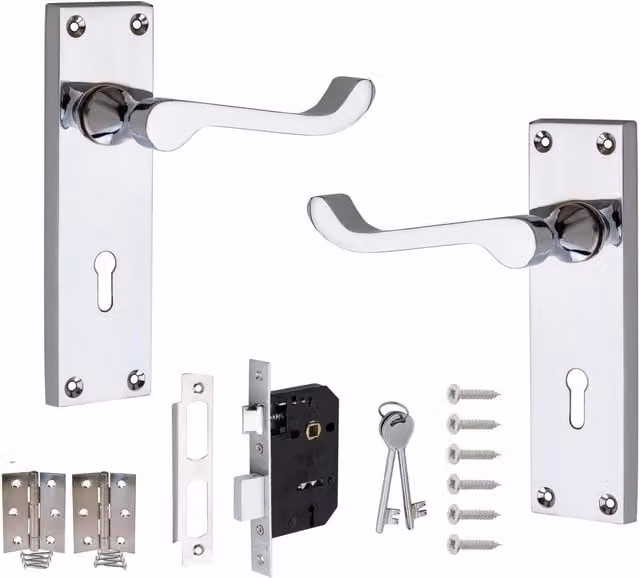 Golden Grace Chrome Door Handle Set