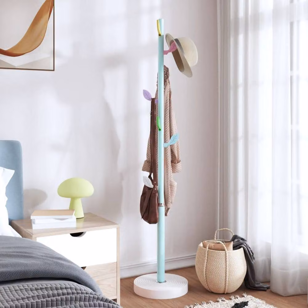 Berkfield Home Blue Post Tree Coat Stand with Distributed Point Hooks, Height: 172 cm – 2