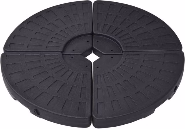 Berkfield Home Fan-shaped Umbrella Base, 4 Piece Set, Black – 1