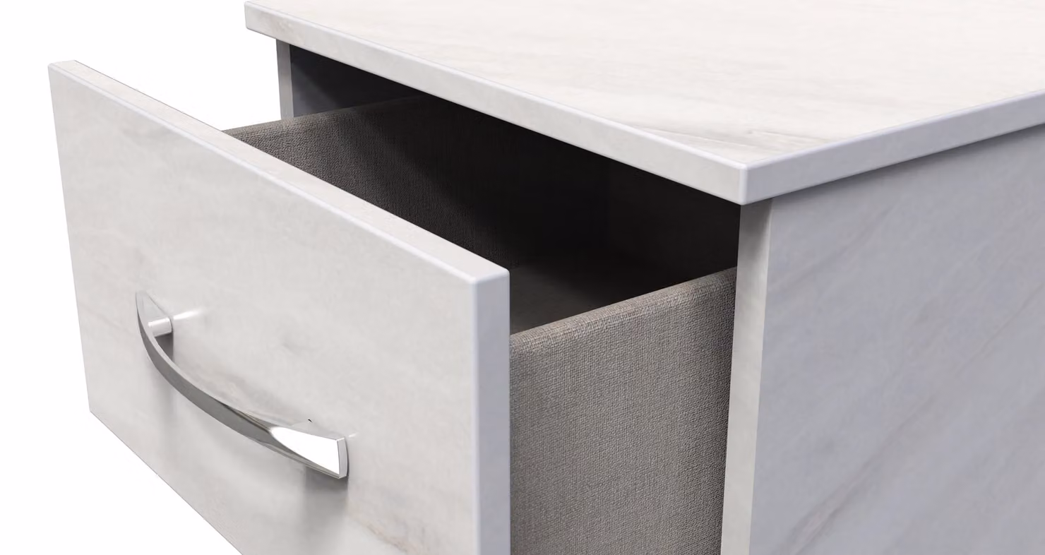 Ready Assembled 2 U Hampshire 3 Drawer Bedside Cabinet in White – 2