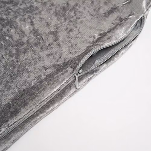 Sienna Pack of 2 Luxury Crushed Velvet Cushion Covers, Silver Grey, 45 x 45 cm – 3