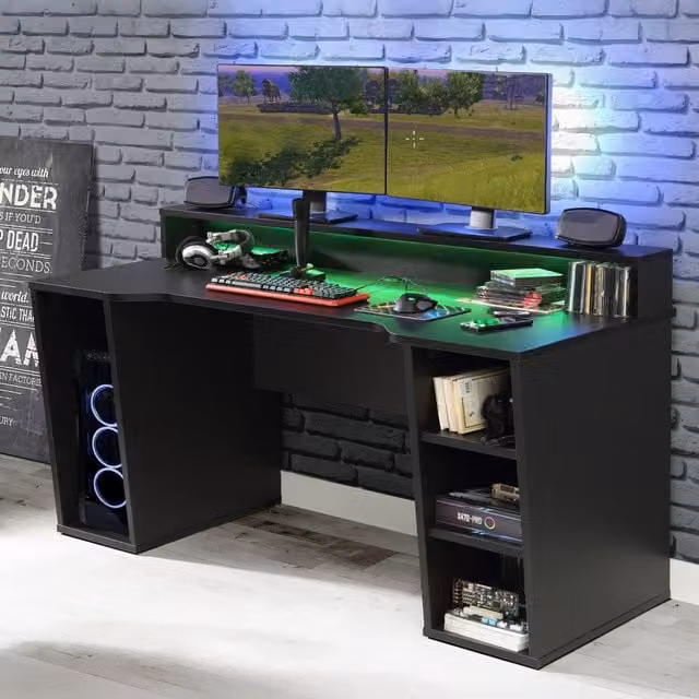 Flair Power X Gaming Desk in Black, W/D/H: 160 x 72 x 91.1 cm