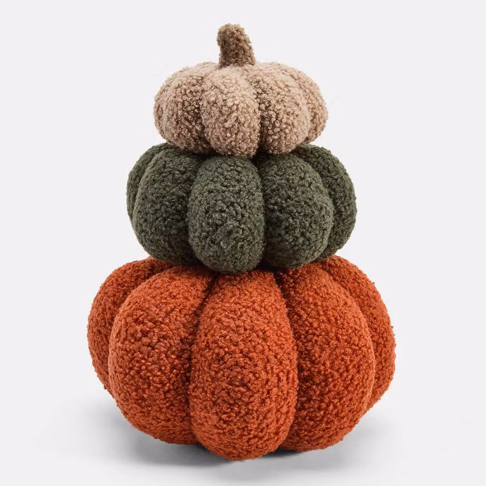 OHS Round Pumpkin Sofa Cushion in Rust, Beige and Multicolour Fleece – 2