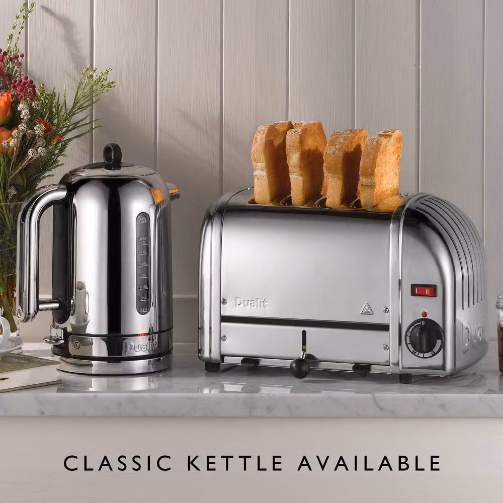 Dualit Classic 4 Slot Stainless Steel Toaster with Timer in Silver – 4