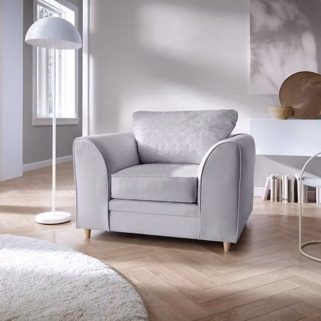 Abakus Direct Chicago Spill-Proof Velvet Armchair in Light Blue – 1