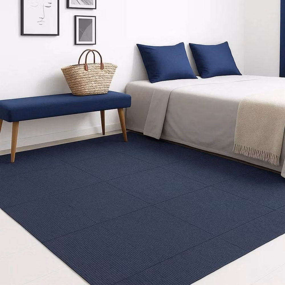 FLAVORA Grey Polypropylene Carpet Tiles Patchwork, 20 Pieces – 4