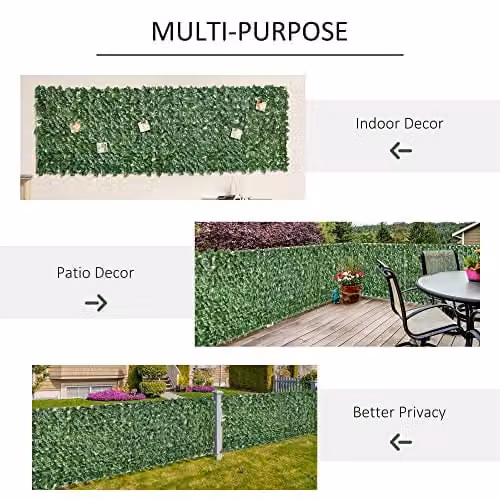 Outsunny Artificial Hedge Privacy Screen, Green, W: 300 cm, H: 100 cm – 3