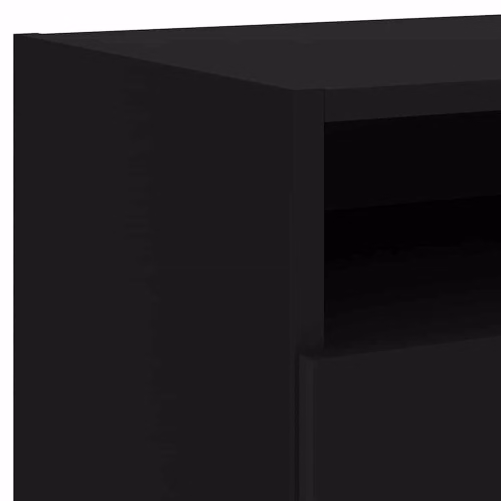 Berkfield Home Set of 2 Decorative Black Bedside Cabinets with Integrated LED Lights, W/D/H: 40 x 39 x 37 cm – 6