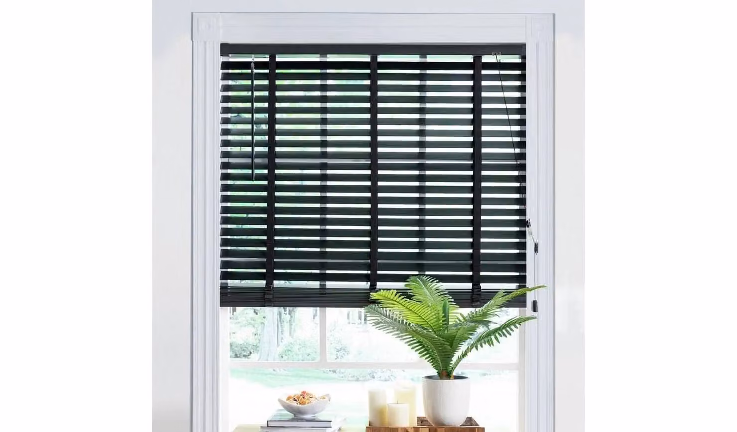 Little Black Book 50mm Venetian Wood Blind in Slate Grey, W: 170 cm, H: 160 cm