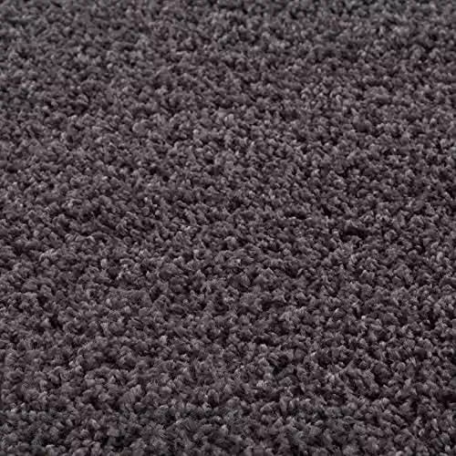 THE RUGS Round Shaggy Soft High Pile Rug, Grey, Diameter: 120 cm – 3