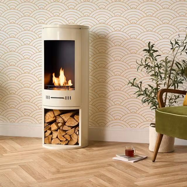 Sureflame Barilo Free Standing Bio Ethanol Floor Stove in Beige