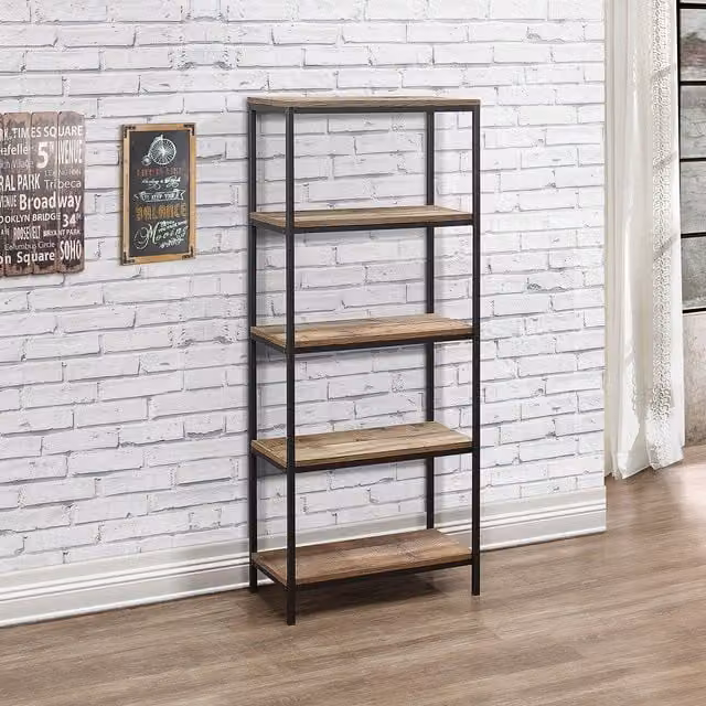 Birlea Urban Rustic 5 Tier Industrial Bookcase in Brown