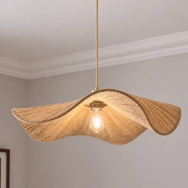 CGC Lighting Virelle Large Handmade Hemp String Easy Fit Lampshade, Beige, Diameter: 60 cm – 1