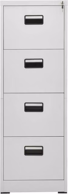 Berkfield Home Metal Filing Cabinet in Matt Light Grey, W/D/H: 46 x 46 x 133 cm