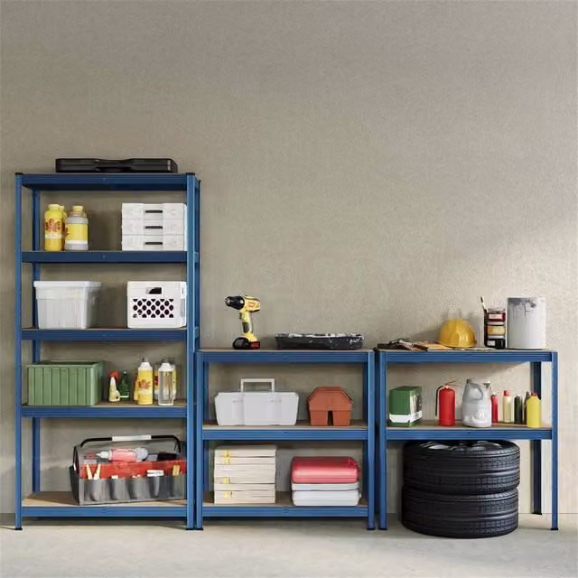 SPETLEK Blue 5 Tier Metal Garage Shelving Storage Set of 2 with Adjustable Shelves – 1
