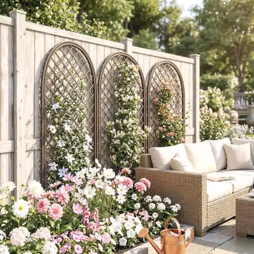 Outsunny Decorative Garden Trellis with Dome Top for Climbing Plants, Brown Wood Finish – 8