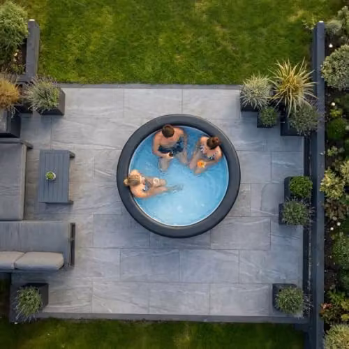 Wave Tahoe 4 Person Eco Foam Hot Tub in Flint Grey with Integrated Heater and WiFi App Control – 4