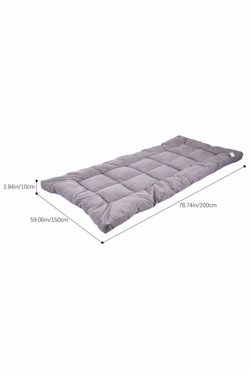 Garden Sanctuary Soft Quilted Mattress Topper in Grey, W/D/H: 200 x 150 cm – 3