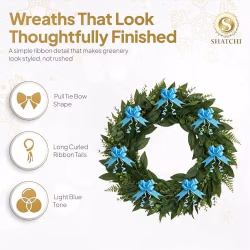Shatchi 40pcs Pale Blue 30mm Pull Bows for Gift Wrapping and Party Decorations – 1