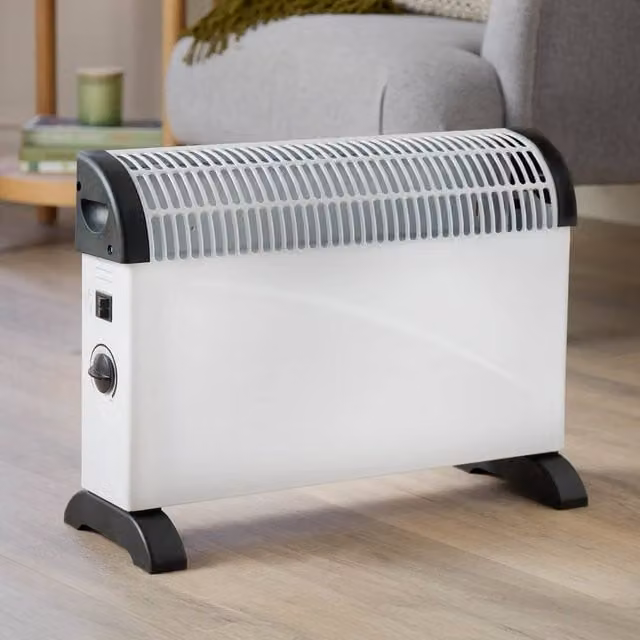 Bergstrom 2kW Portable Convector Heater in White with Thermostat and Overheat Protection