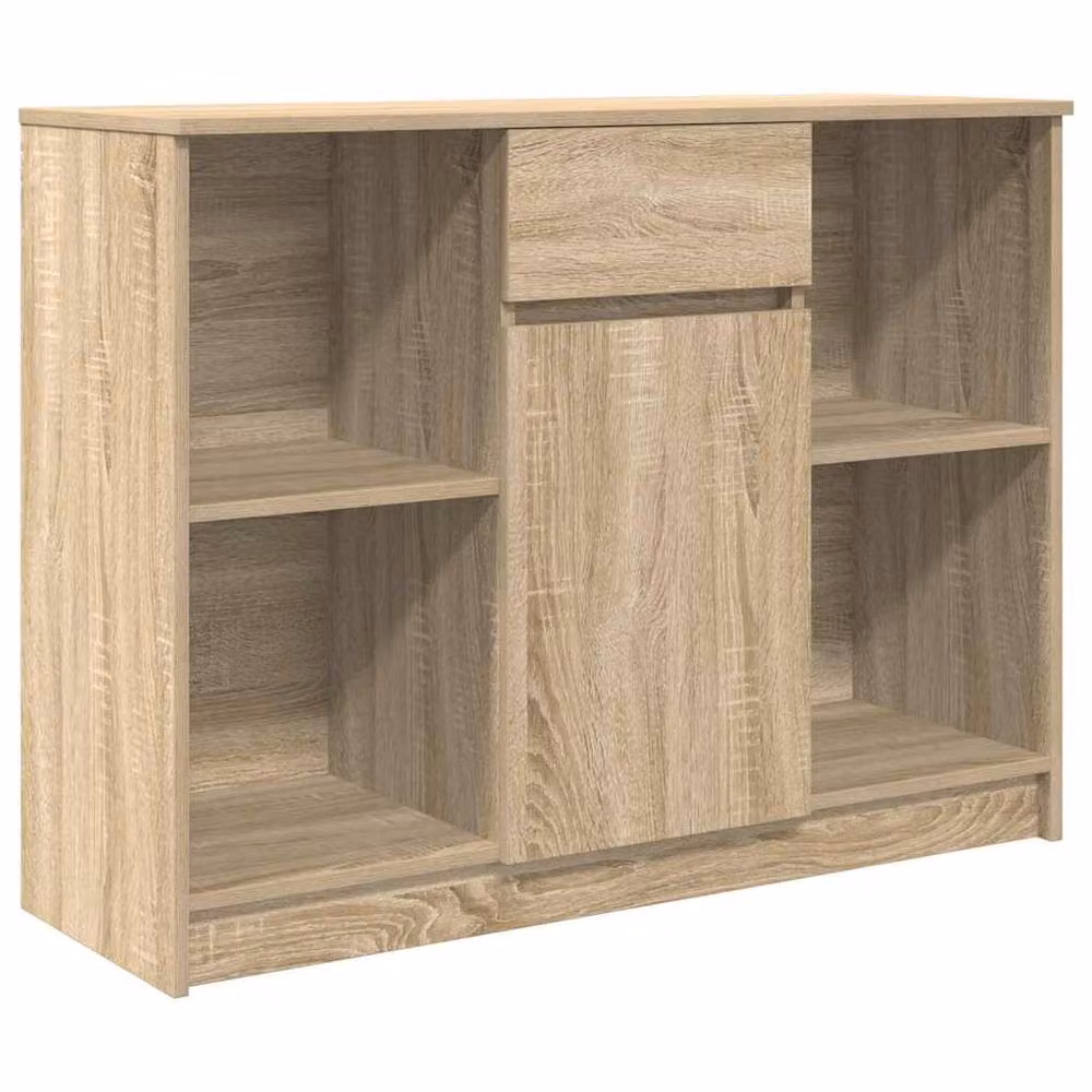 Berkfield Home Sonoma Oak Sideboard with Drawer in Brown, W/D/H: 101 x 35 x 76 cm – 2