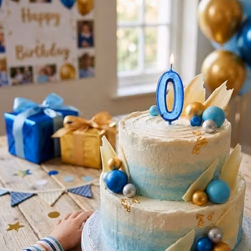 Shatchi Blue Number 0 Birthday Cake Topper Candle – 2