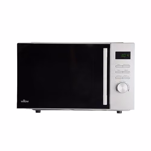 Willow WM23DS 800W 23L Solo Microwave with Defrost Function and LED Interior Light, Silver
