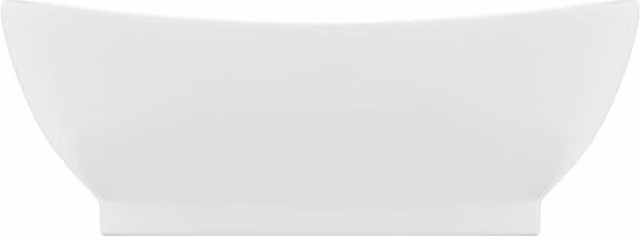 Berkfield Home Luxury Oval Ceramic Countertop Basin with Overflow, Matt White, W: 58.5 cm, D: 39 cm