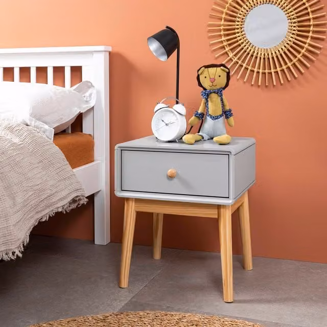 Noa and Nani Frank Modern Square Side Table in Light Grey