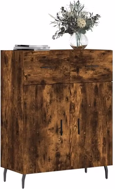 Berkfield Home Smoked Oak Sideboard in Brown, W/D/H: 69.5 x 34 x 90 cm – 1