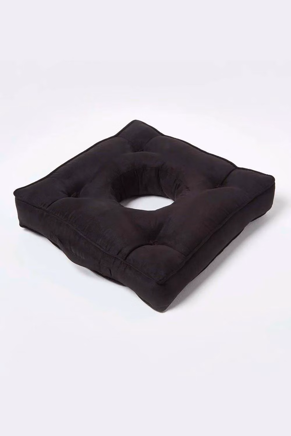 Homescapes Black Faux Suede Coccyx Cushion, W/D/H: 50 x 50 x 5 cm – 2