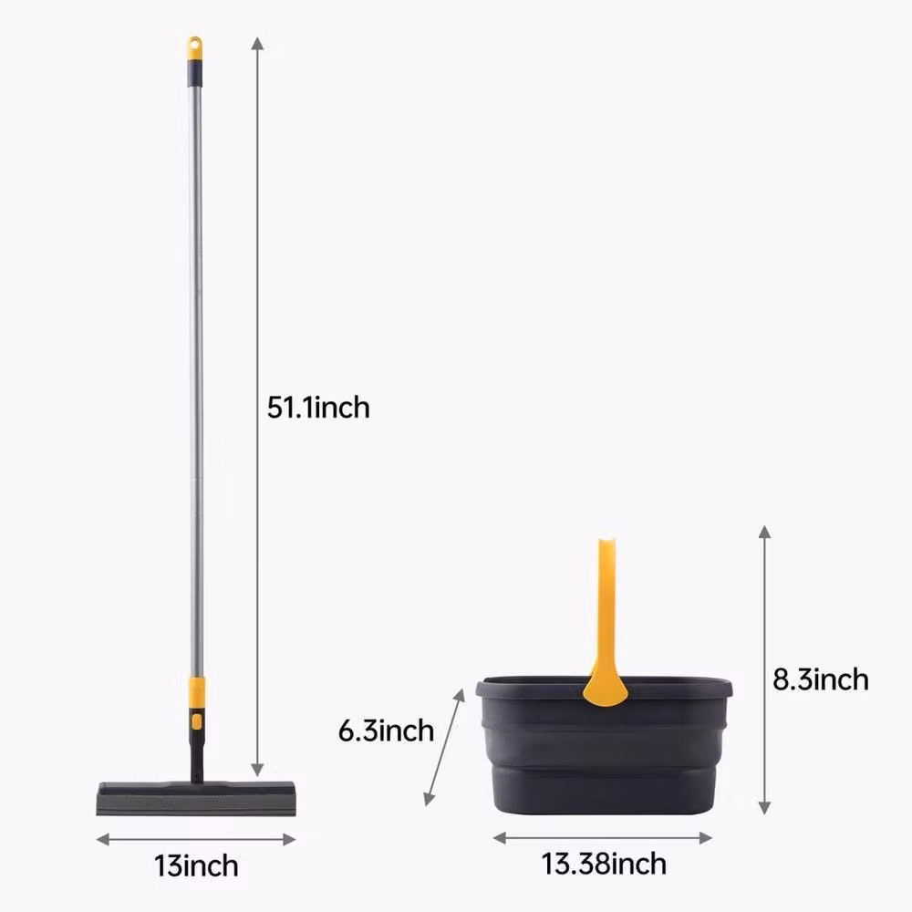 Nordara Multicolour Self-Wringing Sponge Mop with Collapsible Bucket Floor Cleaning Set – 2
