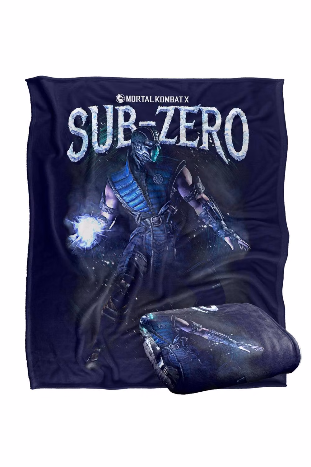 Warner Bros. Mortal Kombat Subzero Extra Large Fluffy Polyester Throw Blanket in Blue and Multicolour – 2