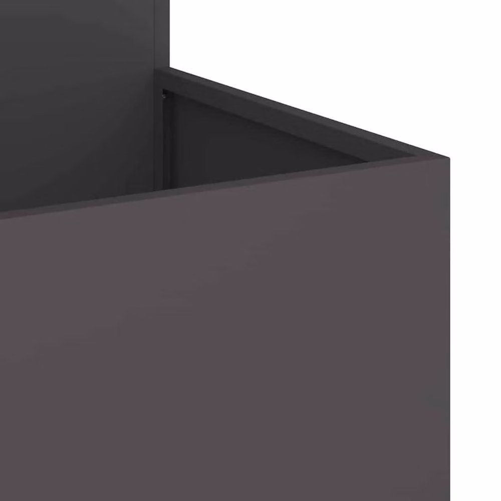 Berkfield Home Garden Planter Tub in Black Steel, W/D/H: 100 x 100 x 60 cm – 4