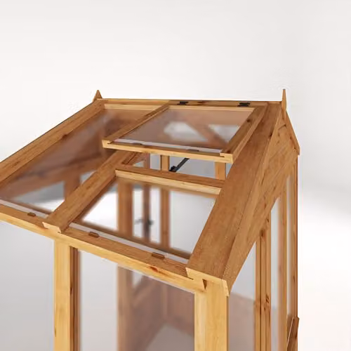 Waltons Brown Wooden Outdoor Potting Shed Greenhouse with Apex Roof and Polycarbonate Glazing, W/D/H: 122 x 183 x 229 cm – 4